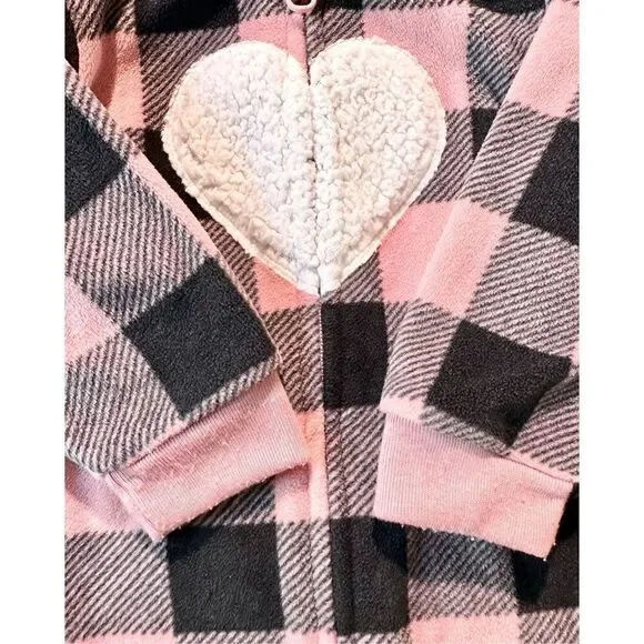Baby Girl’s Plaid Hooded Fleece One-piece Romper, 9m - Picture 4 of 9